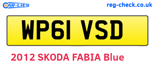 WP61VSD are the vehicle registration plates.
