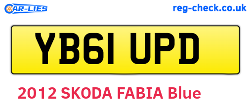 YB61UPD are the vehicle registration plates.