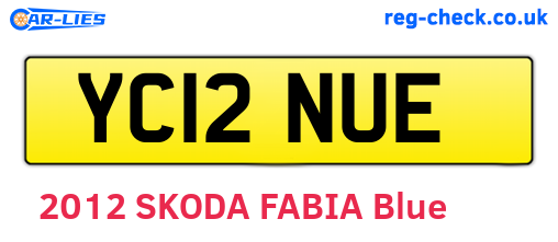 YC12NUE are the vehicle registration plates.