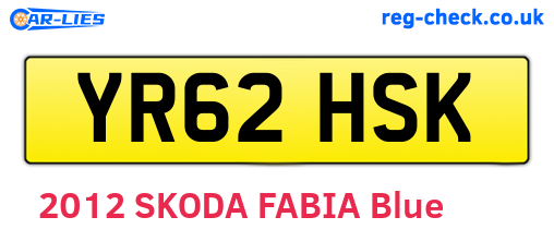 YR62HSK are the vehicle registration plates.