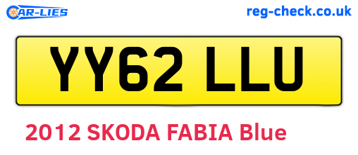 YY62LLU are the vehicle registration plates.