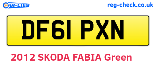 DF61PXN are the vehicle registration plates.