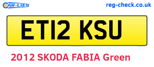 ET12KSU are the vehicle registration plates.
