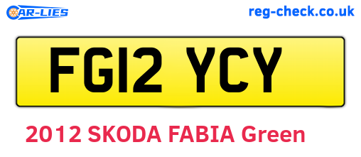FG12YCY are the vehicle registration plates.