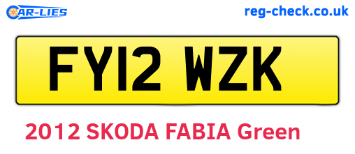 FY12WZK are the vehicle registration plates.