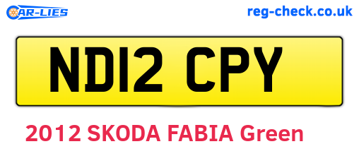 ND12CPY are the vehicle registration plates.