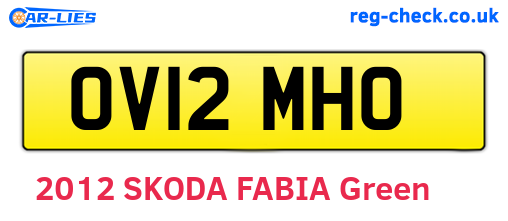 OV12MHO are the vehicle registration plates.