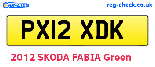 PX12XDK are the vehicle registration plates.