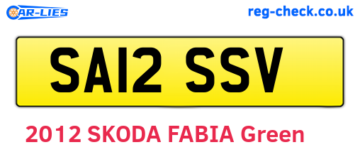 SA12SSV are the vehicle registration plates.