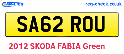 SA62ROU are the vehicle registration plates.