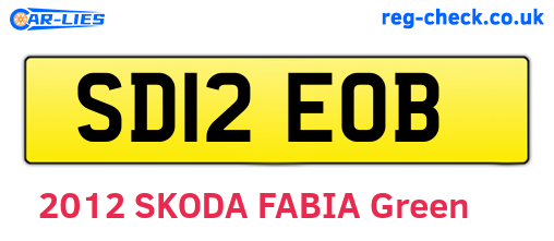 SD12EOB are the vehicle registration plates.