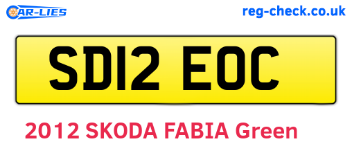 SD12EOC are the vehicle registration plates.