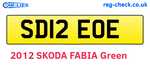 SD12EOE are the vehicle registration plates.