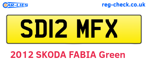 SD12MFX are the vehicle registration plates.