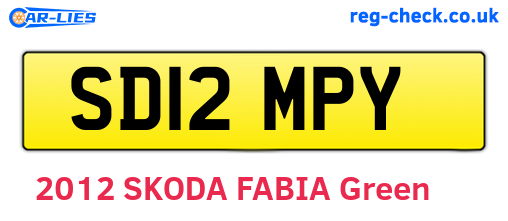 SD12MPY are the vehicle registration plates.