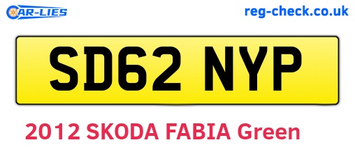 SD62NYP are the vehicle registration plates.