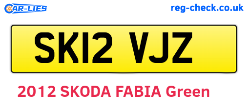 SK12VJZ are the vehicle registration plates.
