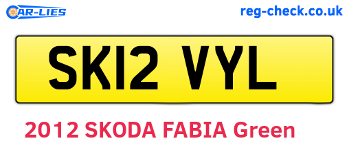 SK12VYL are the vehicle registration plates.