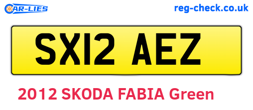 SX12AEZ are the vehicle registration plates.