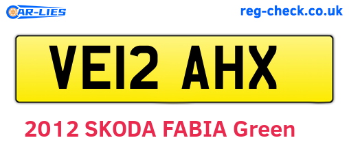 VE12AHX are the vehicle registration plates.