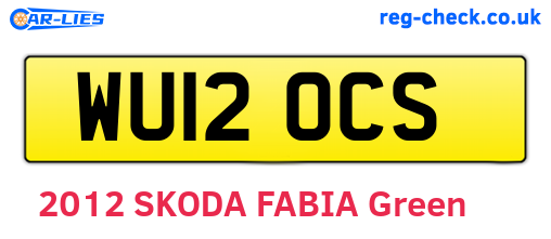 WU12OCS are the vehicle registration plates.