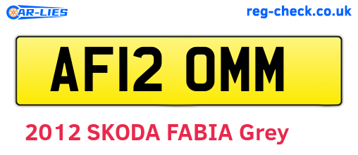 AF12OMM are the vehicle registration plates.