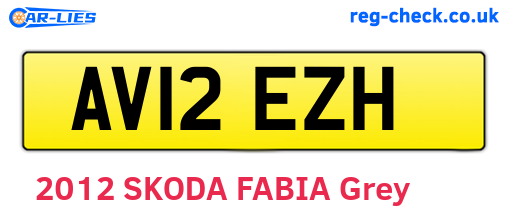 AV12EZH are the vehicle registration plates.