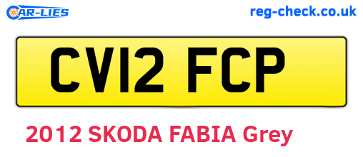 CV12FCP are the vehicle registration plates.
