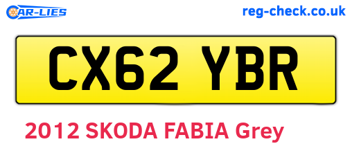 CX62YBR are the vehicle registration plates.
