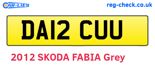 DA12CUU are the vehicle registration plates.