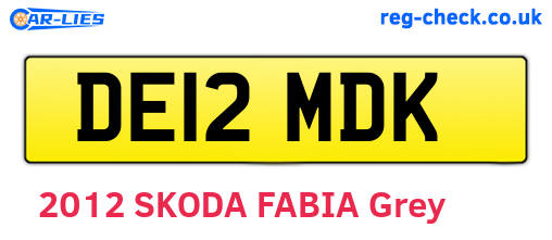 DE12MDK are the vehicle registration plates.