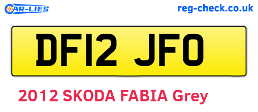 DF12JFO are the vehicle registration plates.