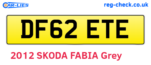DF62ETE are the vehicle registration plates.