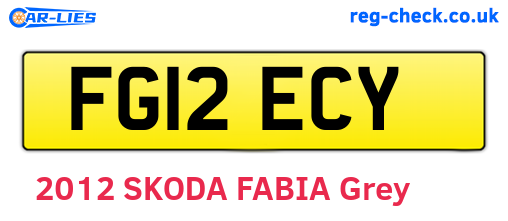 FG12ECY are the vehicle registration plates.