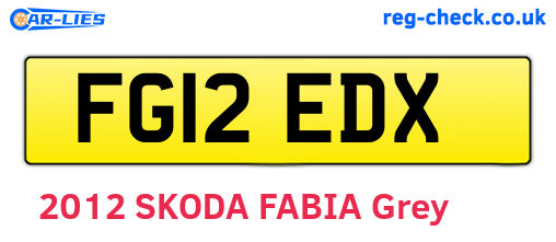 FG12EDX are the vehicle registration plates.
