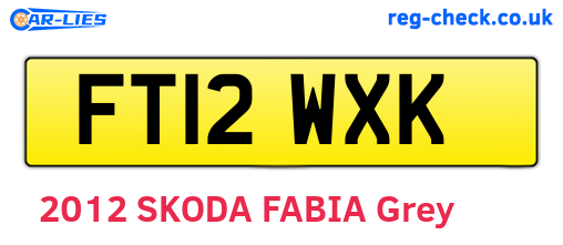 FT12WXK are the vehicle registration plates.
