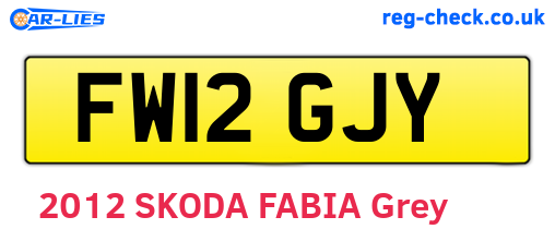 FW12GJY are the vehicle registration plates.