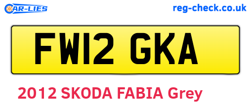 FW12GKA are the vehicle registration plates.