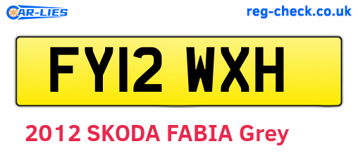 FY12WXH are the vehicle registration plates.