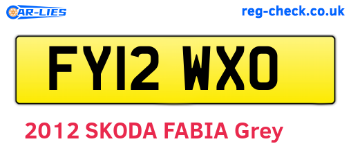 FY12WXO are the vehicle registration plates.