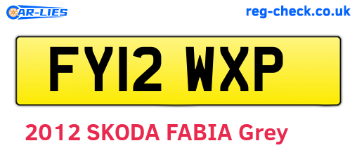 FY12WXP are the vehicle registration plates.