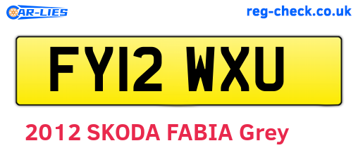 FY12WXU are the vehicle registration plates.