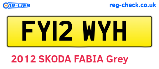 FY12WYH are the vehicle registration plates.