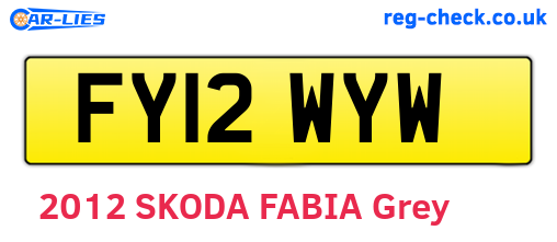 FY12WYW are the vehicle registration plates.