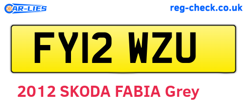 FY12WZU are the vehicle registration plates.