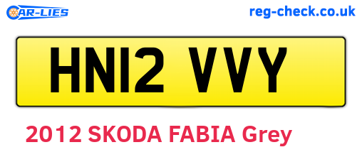 HN12VVY are the vehicle registration plates.