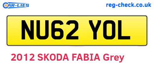 NU62YOL are the vehicle registration plates.