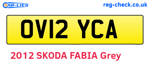 OV12YCA are the vehicle registration plates.