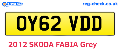 OY62VDD are the vehicle registration plates.