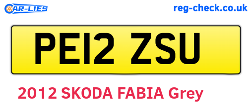 PE12ZSU are the vehicle registration plates.